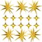 Gold Star Foil Balloons Kit – 6 Starburst + 10 Four-Point Balloons for Party